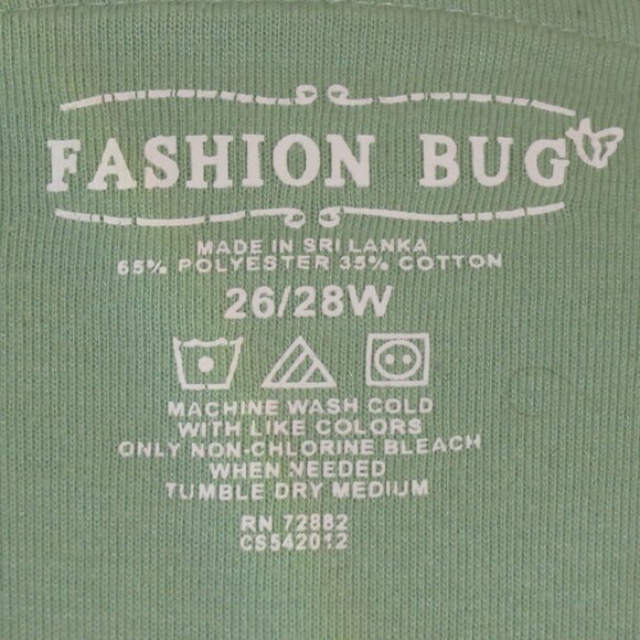 Fashion Bug Women's Green Short Sleeve Button-Up V-Neck Blouse Size 26/28W C924 - Picture 6 of 6